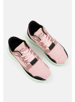 اشتري Women Lace Up Crochet Casual Shoes, Pink Combo في الامارات