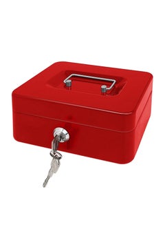 Buy Steel Cash Box with Key Lock Metal Small Money Organizer with Money Tray Cash Storage Box with Lockable Cover in Saudi Arabia