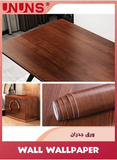 اشتري Self Adhesive Wallpaper,Peel And Stick Wood Grain Contact Paper,30cmx10m Removable PVC Film Decorative Wood Wallpaper   Easy To Apply For Old Furniture Kitchen Cabinets في السعودية