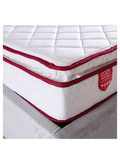 Buy Cozy Pillow Top Foam Super King Mattress Medium Firm Feel Ortho Medical White/Red 200x200x23cm in UAE