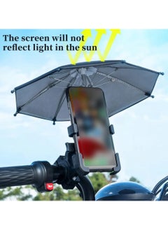 Buy Adjustable Bicycle Mount Phone Holder Motorbike Mobile Bicycle Motorcycle Anti-slip Shock-proof Phone Mount Stand With Small Waterproof Umbrella For iPhone And Samsung in Saudi Arabia