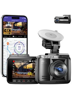 اشتري 4K HDR Dash Cam GS63 Pro with Full-color Night Vision, 128GB eMMC, ADAS, 4K+1080P Dashcam Front and Rear, 5GHz WiFi GPS 24H Parking Mode في الامارات