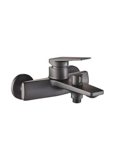 اشتري Enzo Bath Shower Mixer Tap With Hand Shower Brass Rain Shower Single Handle Faucet, Handheld Spray L 20 x W 14 x H 26 Cm Grey في الامارات