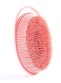 Buy Silicone brush for cleaning and exfoliating the body and head massage 2 in 1 - Pink in Saudi Arabia