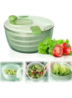 اشتري Large Salad Spinner - Vegetable Spin Dryer with Drainage Hole, Container, and Filter - 4L Capacity, BPA-free, Multi-functional Kitchen Helper for Washing Fruits and Vegetables في السعودية