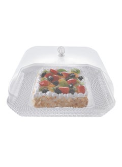 Buy Cake Serving Tray With Cover - Acrylic Spill Proof Rectangular Countertop Decorative Tray For Appetizer, Cake, Candy, Sweets, Fruit, Bread tray for Home & Office in UAE