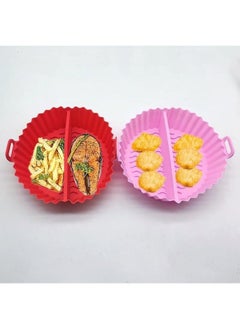 Buy 2pc High Temperature Resistant Silicone Divided Air Fryer Baking Tray. in Egypt