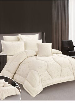 Buy Jacquard comforter set from Horse with a durable and soft fabric 7 pieces king size in Saudi Arabia