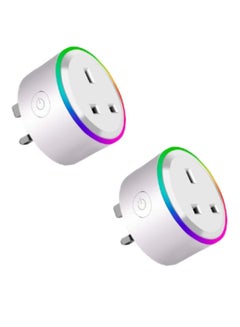 Buy 2pcs Google Assistant Voice Command for Home Automation, Wifi Outlet Smart Plug Compatible with Alexa in UAE