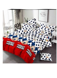 Buy New Cartoon characters Single Size Comforter Bedding Set, Anime Cartoon Bed kids Fixed Duvet set 4pcs in UAE