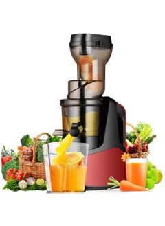 Buy Slow Juicer Machine,Full-Automatic Large-Diameter Juice Separation Juicer, Cold Press Juicer For Whole Fruit With Reverse Function-Perfect For Home Kitchen,Red in UAE