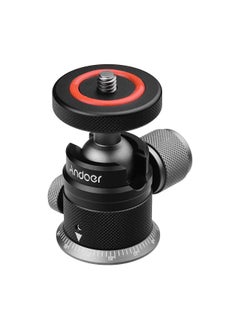 Buy Andoer Aluminum Alloy Tripod Ball Head Mount Panoramic 360° Swivel 180° Flip with Scaled Base Universal 1/4 Mounting for DSLR Mirrorless Camera Tripod Mounting in Saudi Arabia