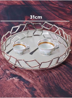 Buy Decorative Silver Mirror Serving Tray in Saudi Arabia