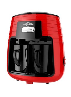 Buy Mini Drip Coffee Maker 250ml Tea Maker 450W Red with 2 Black Ceramic Cups in Saudi Arabia