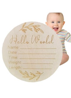 Buy Baby Announcement Sign, Newborn Baby Announcement Sign, 5.9 Inch Hello World Newborn Welcome Sign for Baby Shower, Photo Prop, Hospital, Nursery, New Parents in UAE