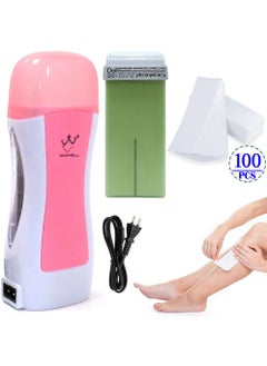 Buy 1Pcs Wax Heater 1Pcs Wax Cartridge 100Pcs Depilatory Paper Epilator Set in UAE