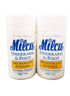 اشتري Milcu Underarm & Foot Deodorant Powder 40g per Bottle, 2 Pack في السعودية
