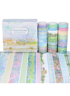 Buy 20 Rolls Colored Washi Tape Set, Decorative Adhesive Tape for DIY Crafts, Journals, Scrapbooking Supplies, Party Decorations and Arts (Monet's Garden) in UAE