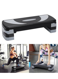 Buy 3 Level Adjustable Non Slip Aerobic Exercise Stepper Pilates Fitness Step Training Yoga Black/Grey in Saudi Arabia