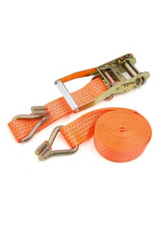 اشتري Tening Belt | Heavy Duty Cargo Lashings Straps Ratchet & Fastening Tape | Truck Transportation Strap Trailer Binders Polyester Luggage Release Car with Metal Buckle Strong.| 2'' X 10 METERS | في الامارات