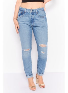 Buy Women Skinny Fit Washed No Stretch Jeans, Blue in UAE