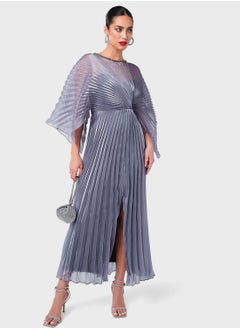 اشتري Embellished Neck Pleated Dress في السعودية