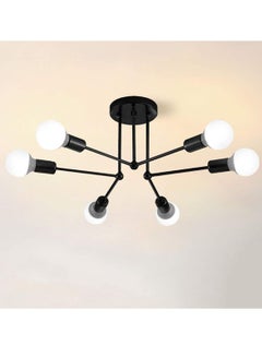 Buy Modern Ceiling Lights Fixture, 6-Light E26 Base Gold Sputnik Chandelier, Semi Flush Mount Ceiling Lamp for Bedroom Living Room Kitchen (Bulbs NOT Included) in Saudi Arabia