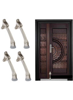 اشتري Pack Of 4 Falling Type Foot Door Stopper Stainless Steel Slip Resistant For Tiles Carpet Wood And Laminate Floors And Other Floor Surfaces Stop Ds079 في الامارات