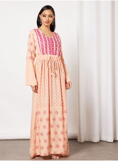 Buy Drawstring Waist Jalabiya Dress in Saudi Arabia