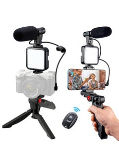 Buy Vlogging Kit Smartphone Camera Video Vlogging Kit for iPhone/Android with Light + Microphone + Tripod + Phone Holder for Vlogging/YouTube/Tiktok/Facebook/Camera in UAE