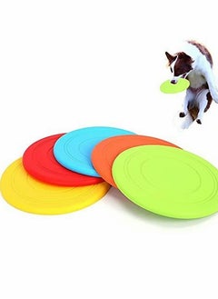 Buy Dog Soft Frisbee Dog Rubber Frisbee Puppy Flyer, Durable Dog Toy Faster Response Training Interactive Toy Small And Medium-Sized Dog Light Floating Saucer (5 PCS) in UAE