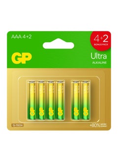 Buy GP Ultra Alkaline AA 4+2 Pack – High-Performance, Long-Lasting Batteries for Everyday Devices, Global Version, Convenient 6-Pack, Blister Hook Card in UAE