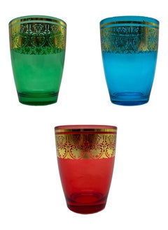 Buy Handmade Moroccan Tea  Glass | Set of 6 , 120 ml Decorative Serving Beverage glasses in UAE