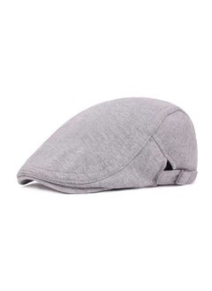 اشتري Woolen Cap Beret Literary Retro Adjustment Button Light Grey في الامارات