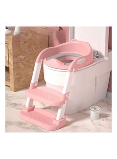 Buy Potty Training Seat with Step Stool Ladder,Potty Training Toilet for Kids Boys Girls(Light pink) in UAE