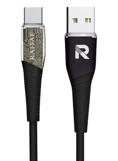 اشتري كابل USB A إلى USB Type C شفاف بطول 1 متر للشحن السريع لآيفون 15/15 بلس/15 برو/15 برو ماكس، سامسونج، وان بلس، هواوي في الامارات