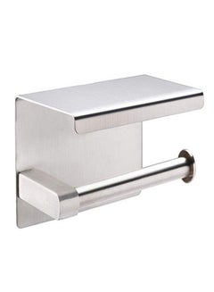 Buy Toilet Roll Holder No Drilling, 304 Stainless Steel Self Adhesive and Wall Mounted WC Tissue Holder for Bathroom Kitchen in Saudi Arabia