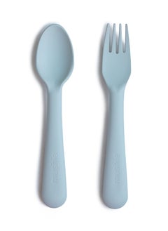 Buy Mushie Fork & Spoon Powder Blue in Saudi Arabia