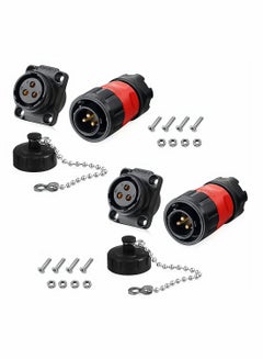 Buy 3 Pin Waterproof Connector, Male Female Plug Socket Industrial Power Circular Connector, Aviation Cable Connector for Industrial, Power and Other Indoor/Outdoor Electrical Wire Connections, 2 Pcs in Saudi Arabia
