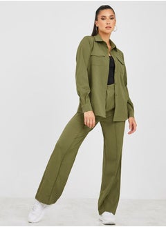 Buy Relaxed Utility Shirt and Pintuck Pant Co-Ords Set in Saudi Arabia