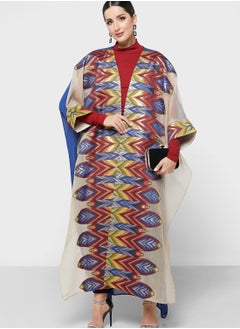 Buy Cape Sleeve Printed Dress in UAE