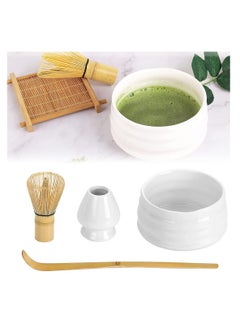 Buy Japanese Matcha Tea Set - Authentic Matcha Ceremony Accessories: Matcha Whisk, Ceramic Bowl and Whisk Holder, Traditional Scoop - The Perfect Set for Traditional Matcha Preparation in UAE