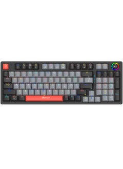 اشتري GK-987G BR RGB TKL Mechanical Keyboard – Blue Switches - –Double injection key caps - Volume & Brightness Knob | Grey / Black في مصر