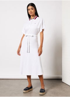 اشتري Contrast Collar Polo Dress في الامارات