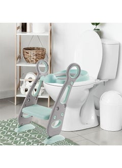 اشتري Potty Training Seat with Step Stool Ladder, Foldable Toddler Potty Training Toilet with Anti-slip Ladder for Boys Girls, Comfortable Potty Chairs for Kids Baby, Height Adjustable and Portable في السعودية