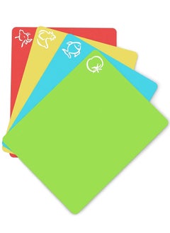 اشتري Extra Thick Flexible Plastic Cutting Board Mats for Food Icons and Waffle Backs, (Set of 4) Dishwasher Safe في الامارات