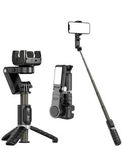 Buy Stick Gimbal Stabilizer, 360° Rotation Tripod 2-Axis Auto Face Selfie Stick Tripod with LED light, Remote Control Intelligent Stabilizer for Android/iPhone Vlogging, YouTube, TikTok Video in UAE