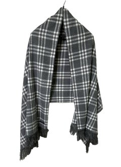 Buy Plaid Check/Carreau/Stripe Pattern Winter Scarf/Shawl/Wrap/Keffiyeh/Headscarf/Blanket For Men & Women - XLarge Size 75x200cm - P01 Grey in Egypt