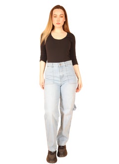 Buy Women's light blue cargo jeans in Egypt