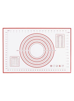 Buy Baking Mat 60x40cm Non Stick Silicone Rolling Pastry Mat, Kneading Pad Sheet Glass Fiber Rolling Dough Large Size For Cake Macaron Kitchen Tools, Red,White in UAE